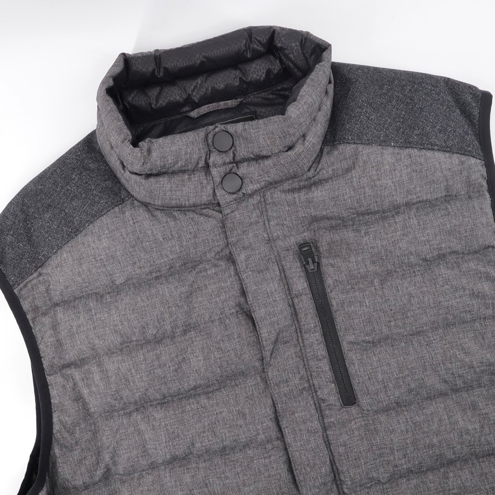 Prana Down Insulated Quilted Puffer Vest Grey Sleeveless Mens XL